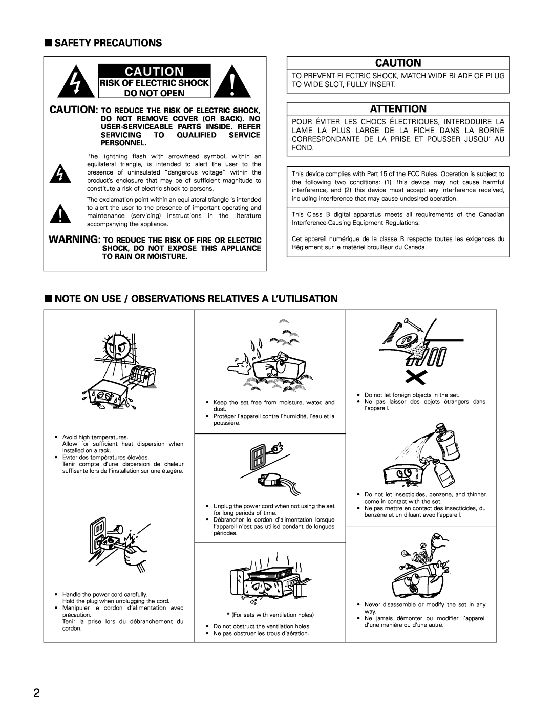 Denon AVR-4802 manual 2SAFETY PRECAUTIONS, Risk Of Electric Shock Do Not Open, Servicing To Qualified Service Personnel 