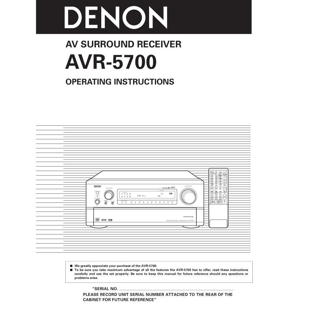 Denon AVR-5700 manual 