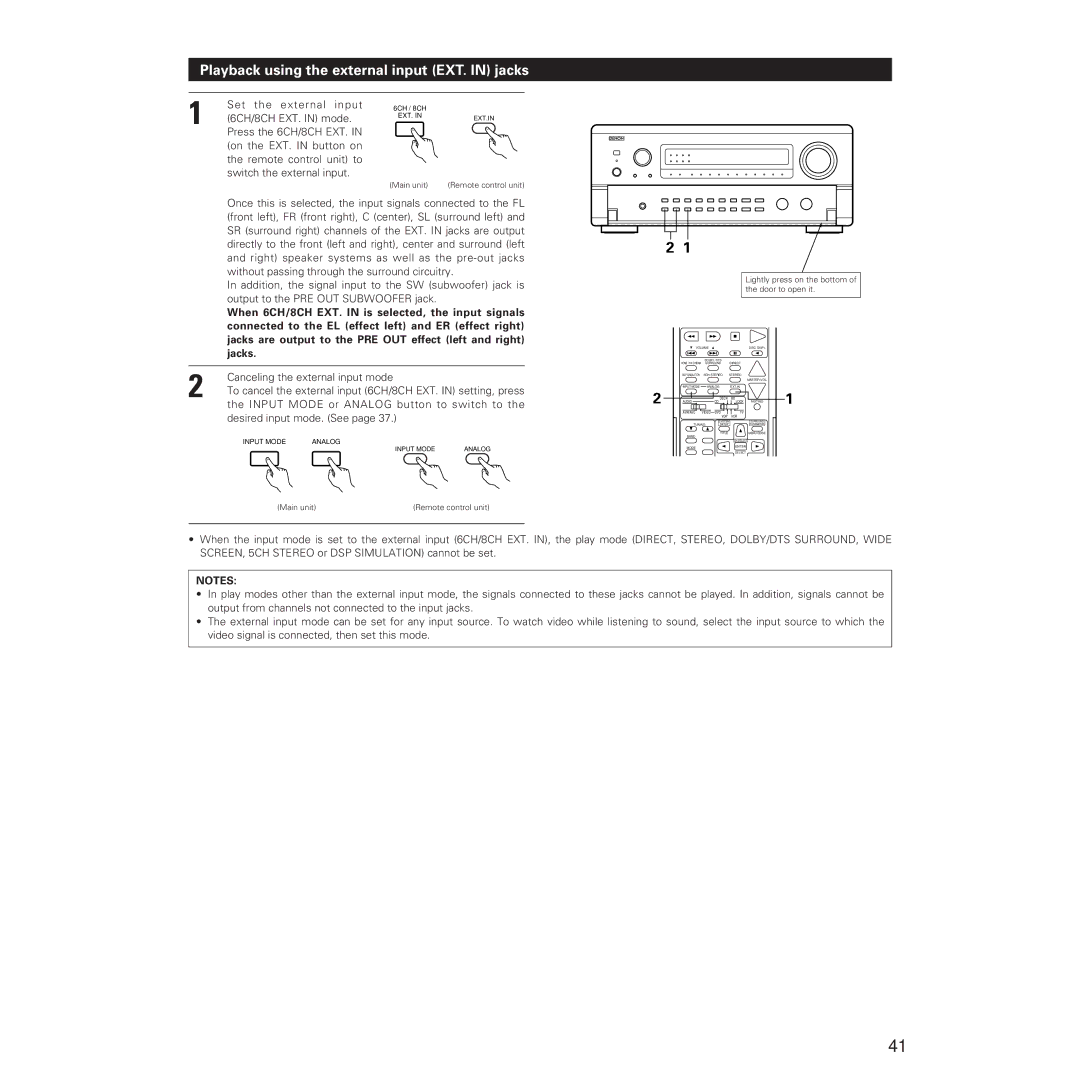 Denon AVR-5700 manual Playback using the external input EXT. in jacks 