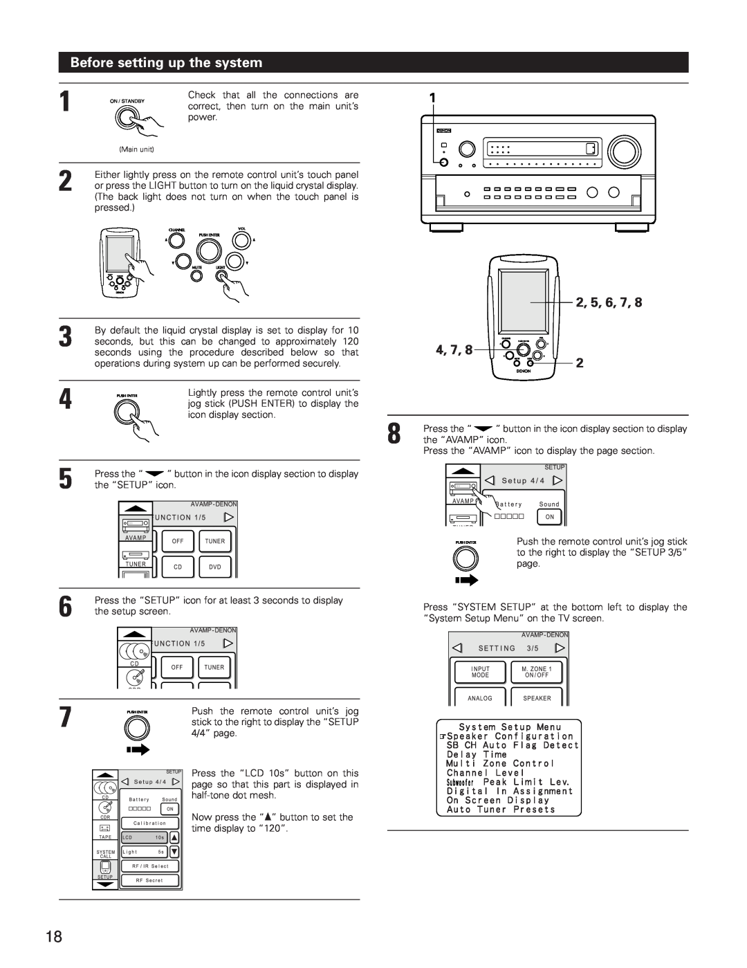 Denon AVR-5800 operating instructions Before setting up the system 