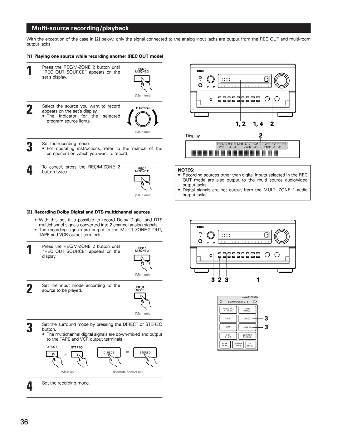 Denon AVR-5800 operating instructions Multi-sourcerecording/playback 