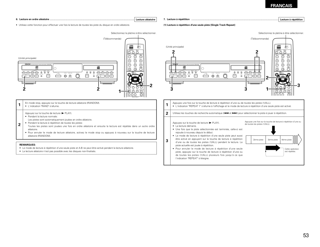 Denon CDR-W1500 operating instructions De toutes les pistes 1/ALL 