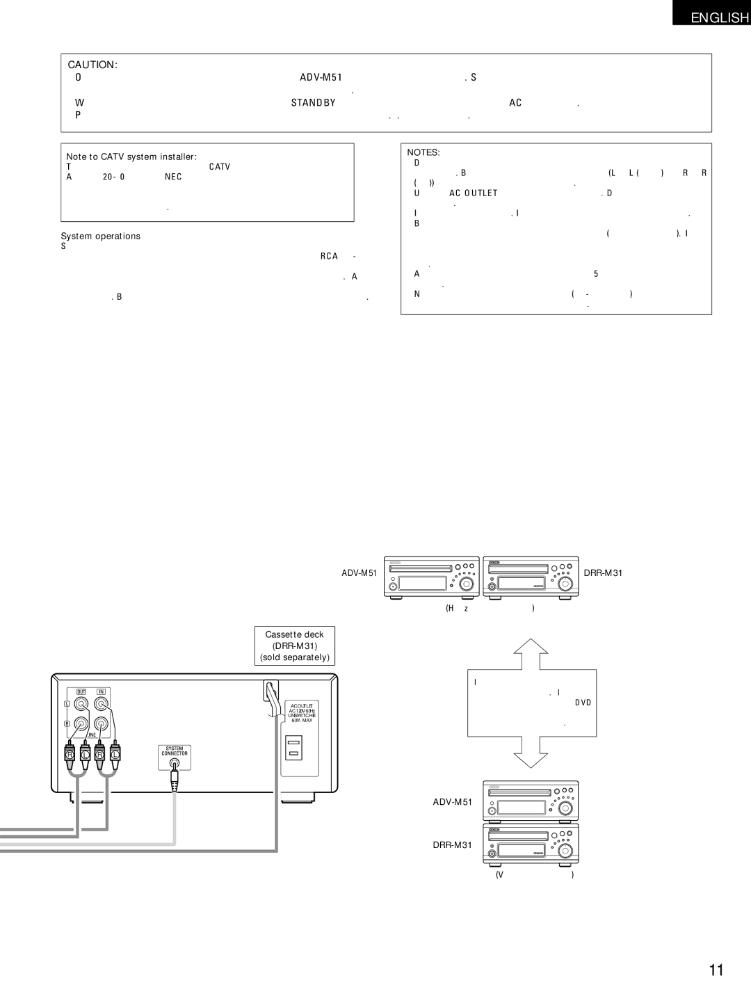 Denon D-M51DVS, ADVM51 manual ADV-M51 DRR-M31 