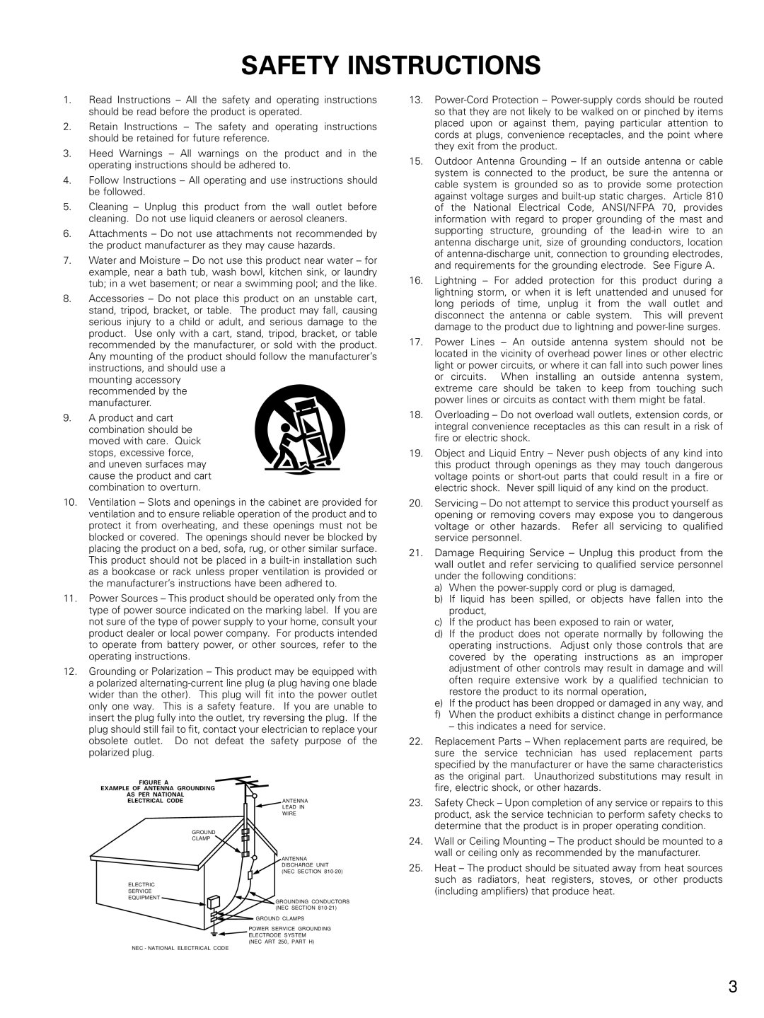 Denon ADV-M51, D-M51DVS, ADVM51 manual Safety Instructions 