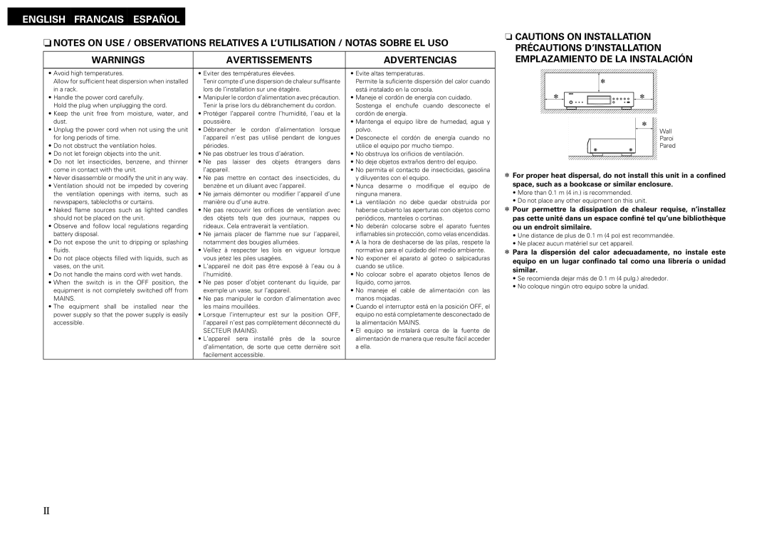 Denon DBP-2012UDCI owner manual English Francais Español 