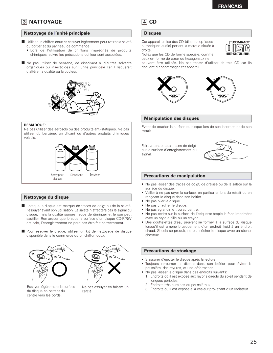 Denon DCM-280 operating instructions Nattoyage 