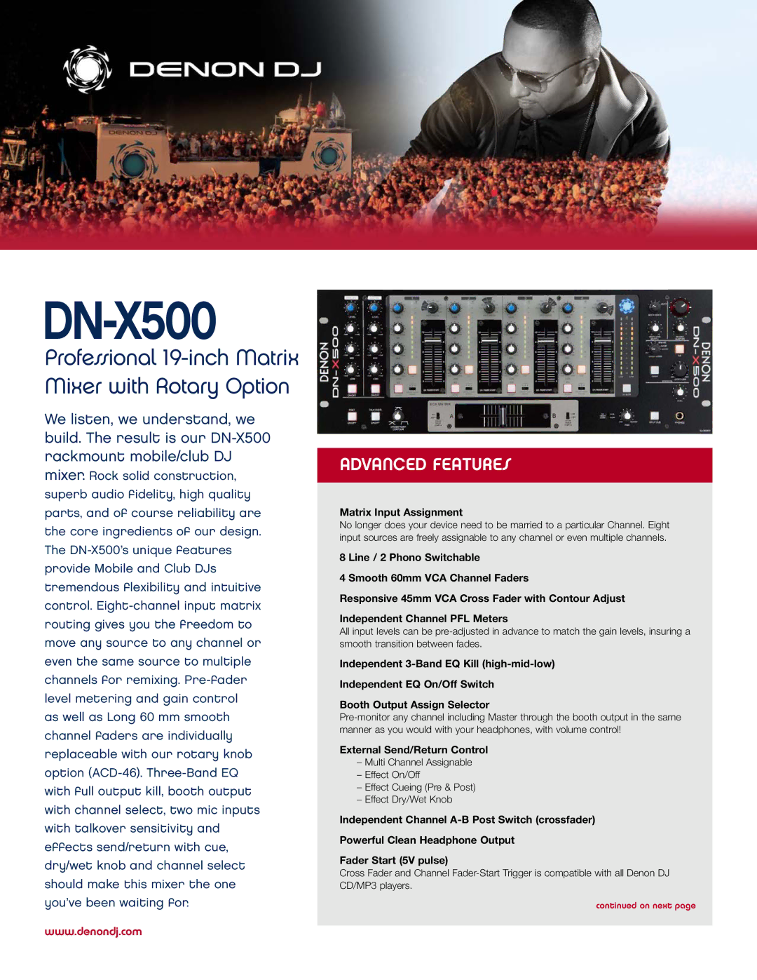 Denon DJ DN-X500 manual 