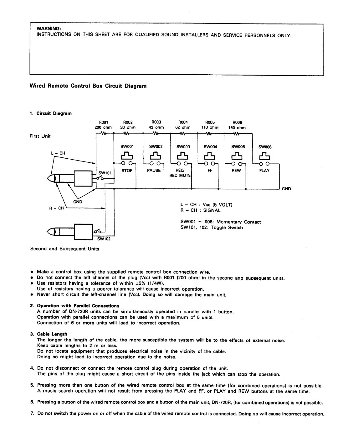 Denon DN-720R operating instructions 