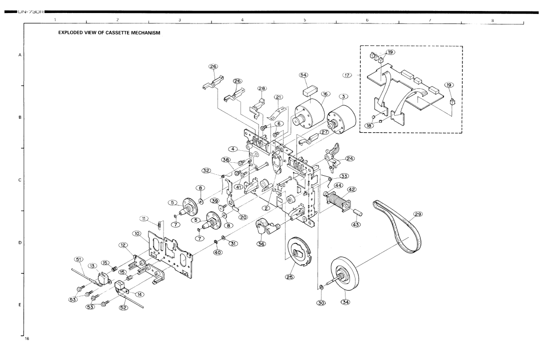 Denon DN-730R specifications Exploded View of Cassette Mechanism 