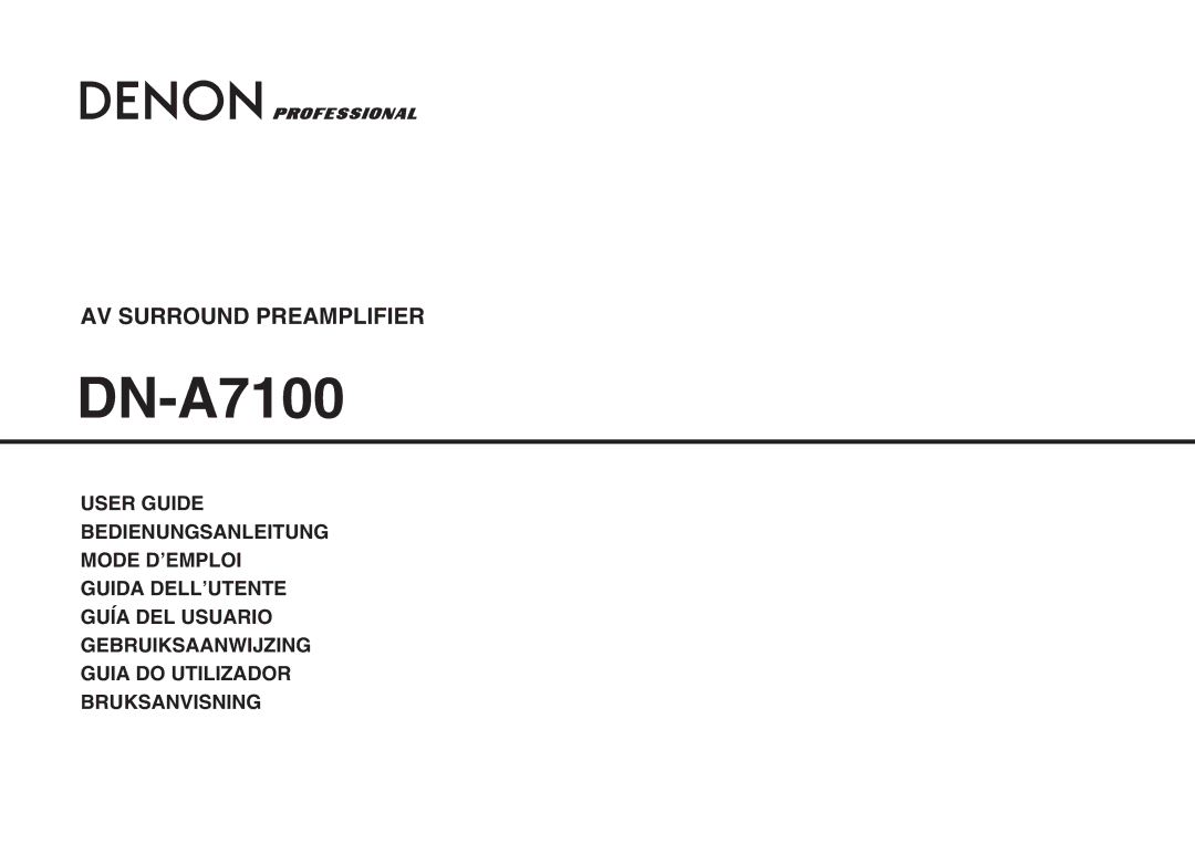 Denon DN-A7100 manual 