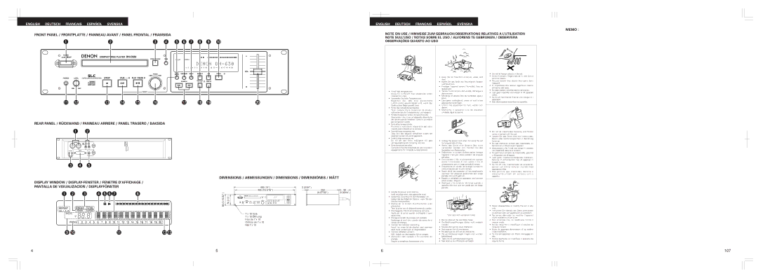 Denon DN-C630 user service 107 