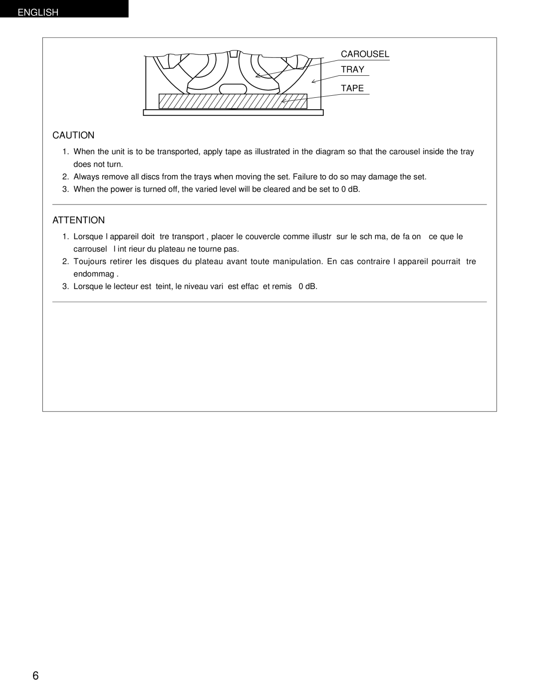 Denon DN-H800 operating instructions Carousel 