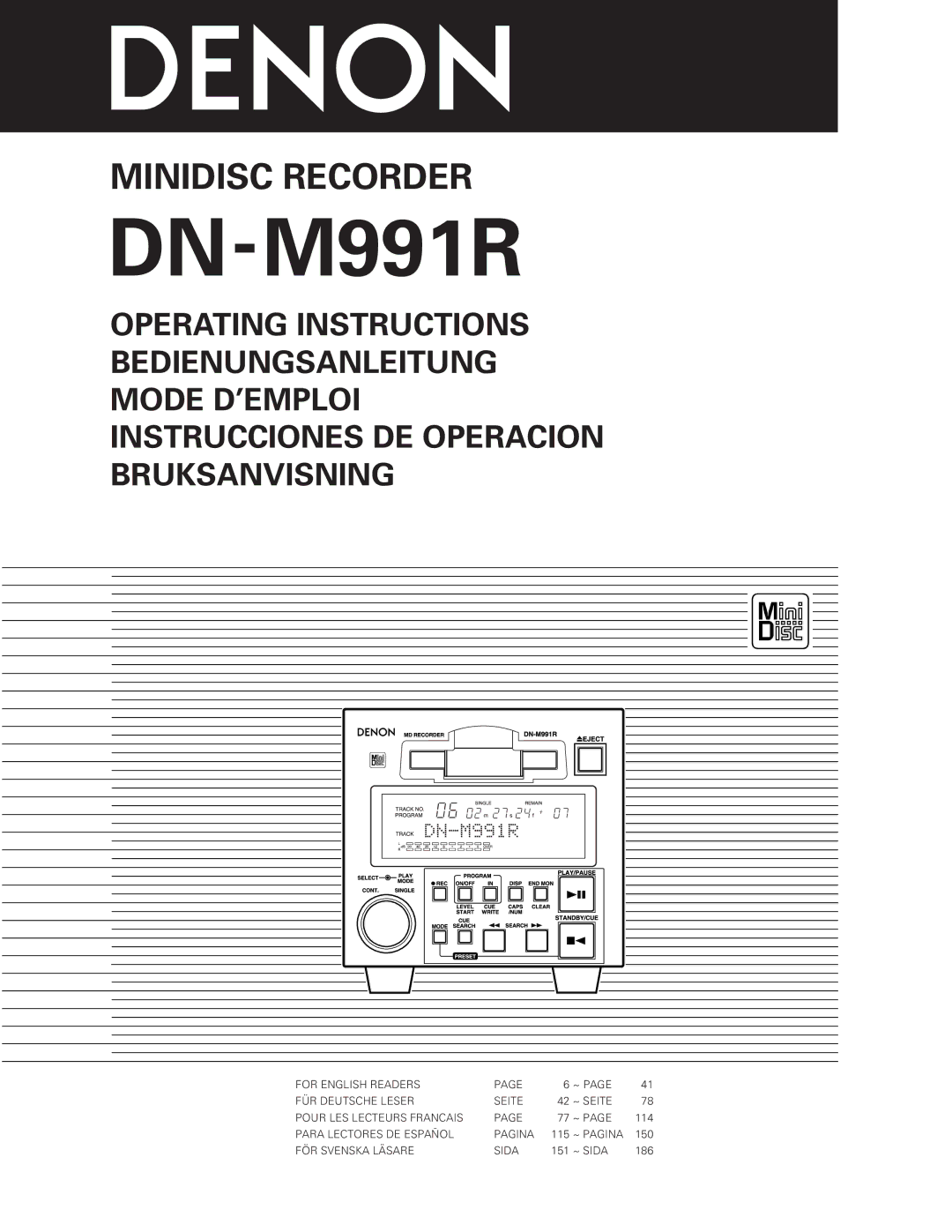 Denon DN-M991R operating instructions 