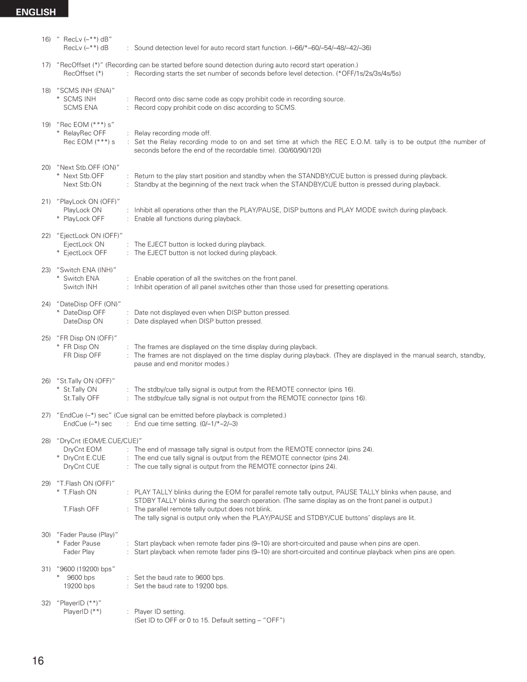 Denon DN-M991R operating instructions Scms INH ENA 