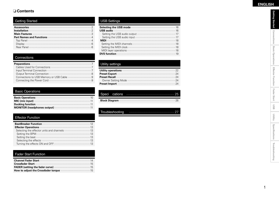 Denon DN-X1600 owner manual Contents 