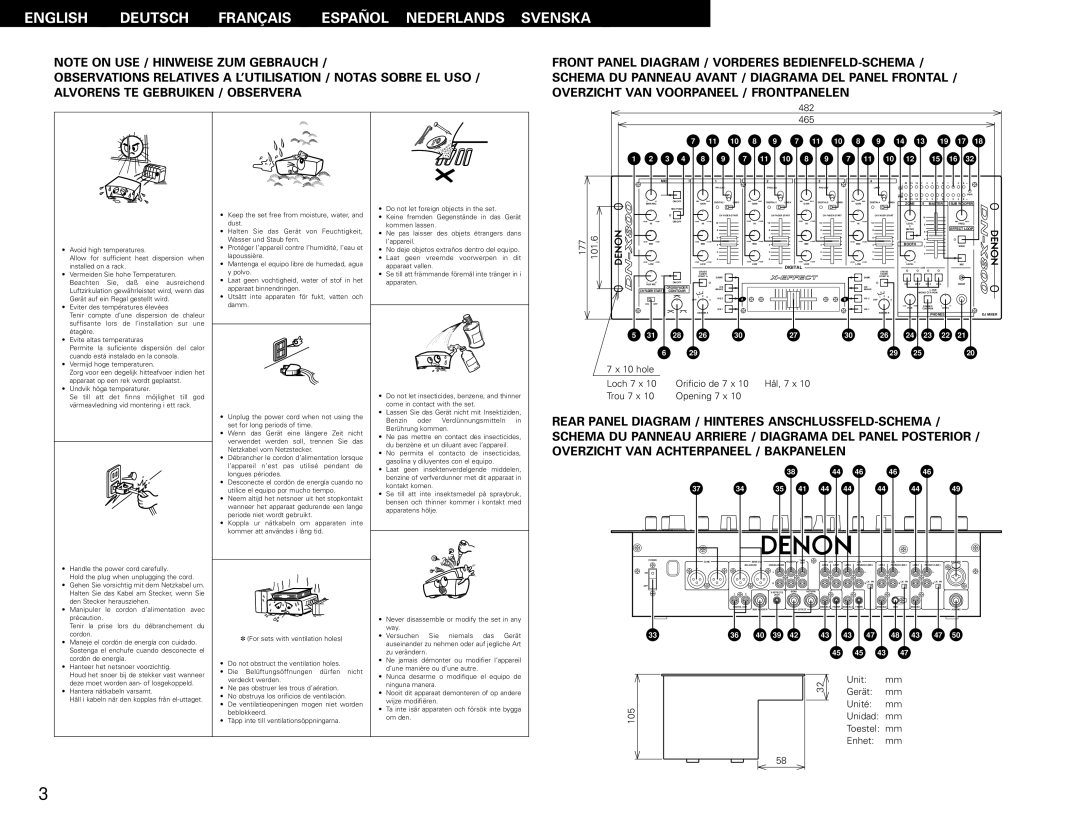 Denon DN-X800 operating instructions 482 465, 177 