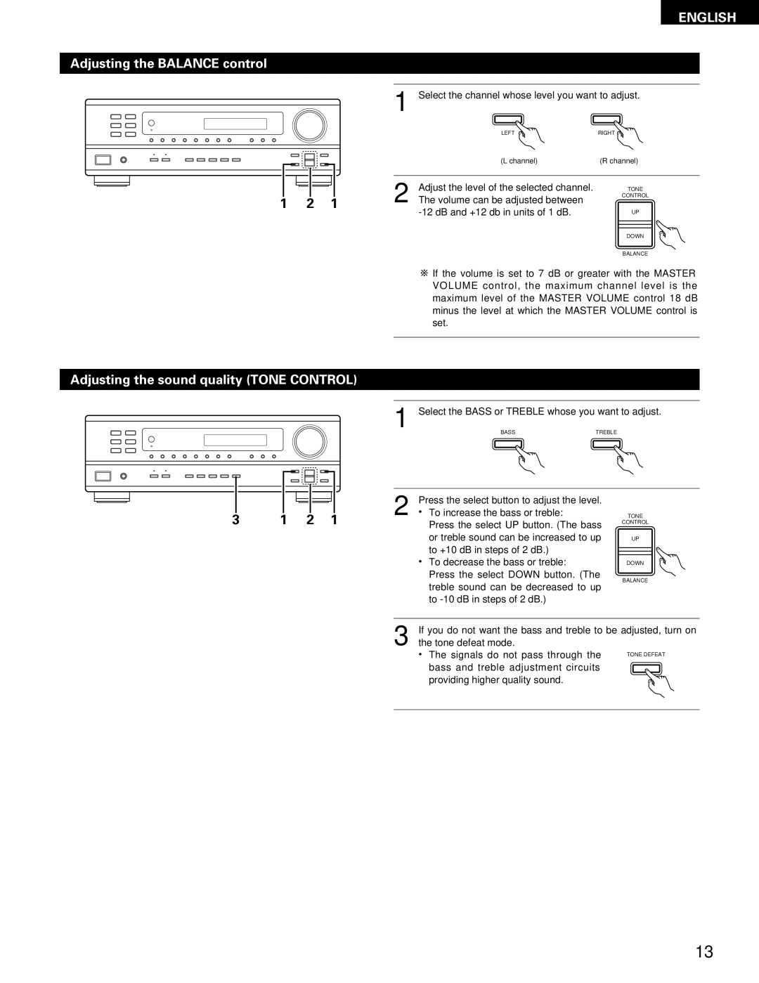 Denon DRA-295 manual Select the channel whose level you want to adjust 