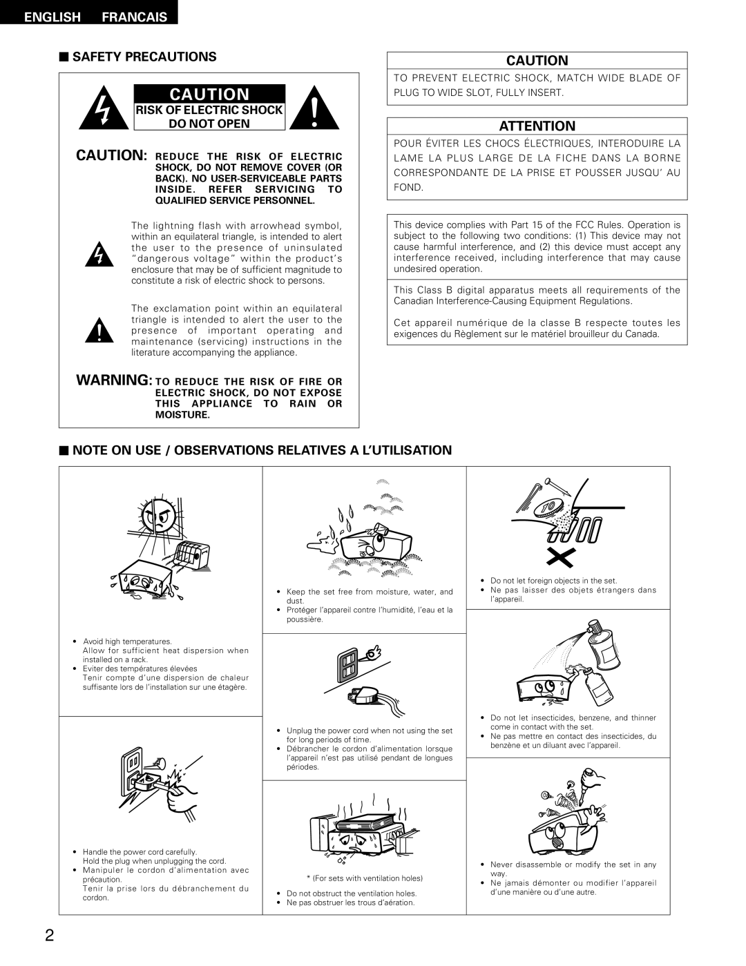 Denon DRA-295 manual English Francais 