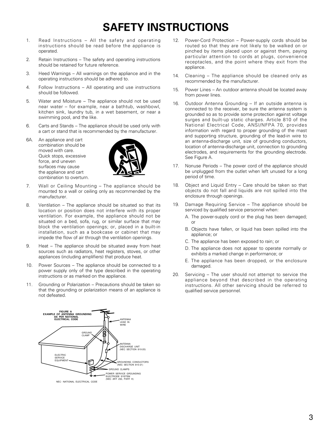 Denon DRA-295 manual Safety Instructions 