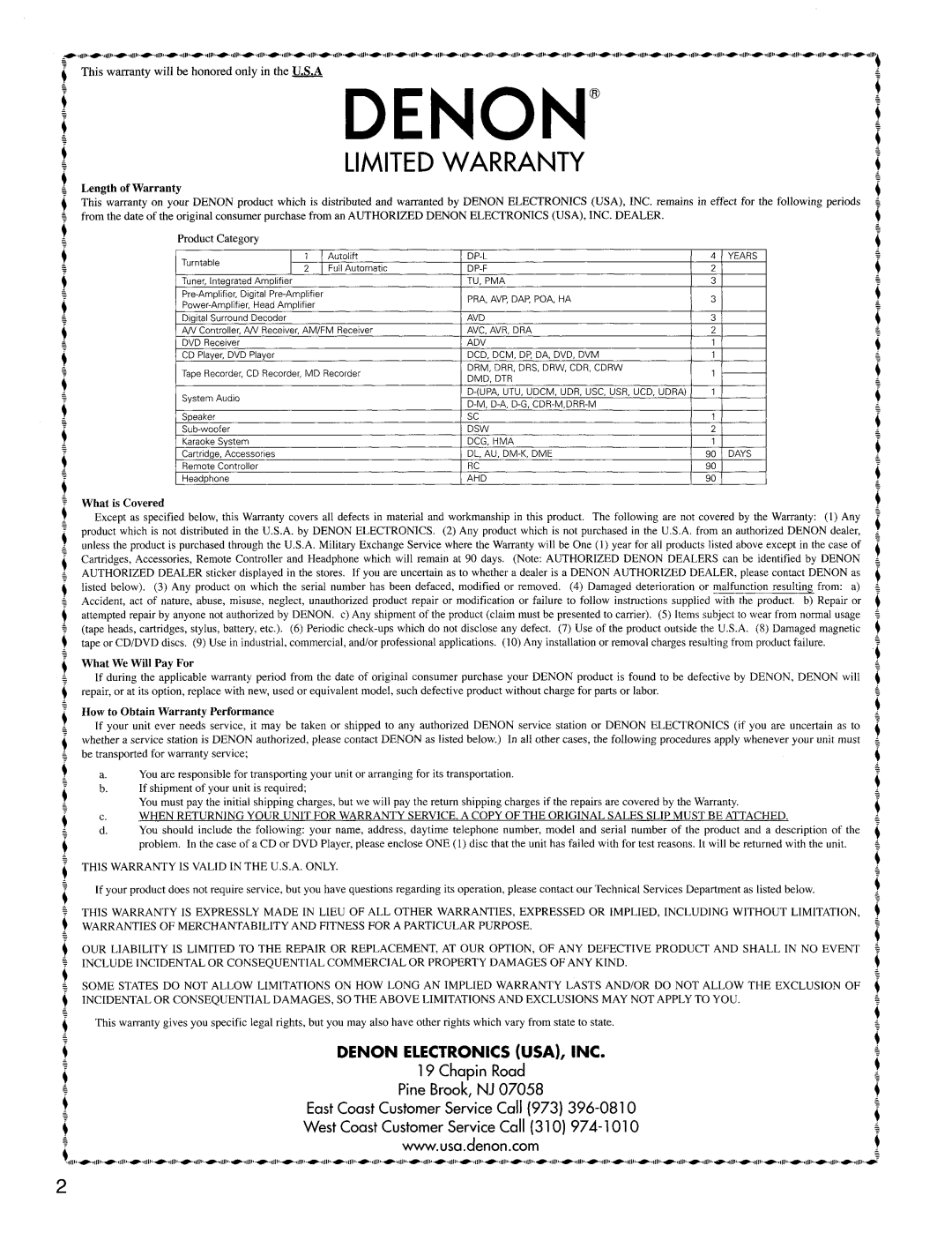 Denon DRA-685 manual 