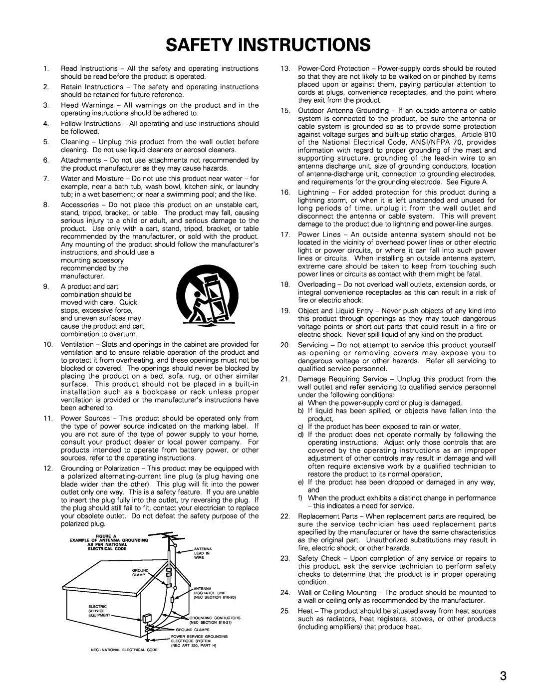 Denon DRA-685 manual Safety Instructions 