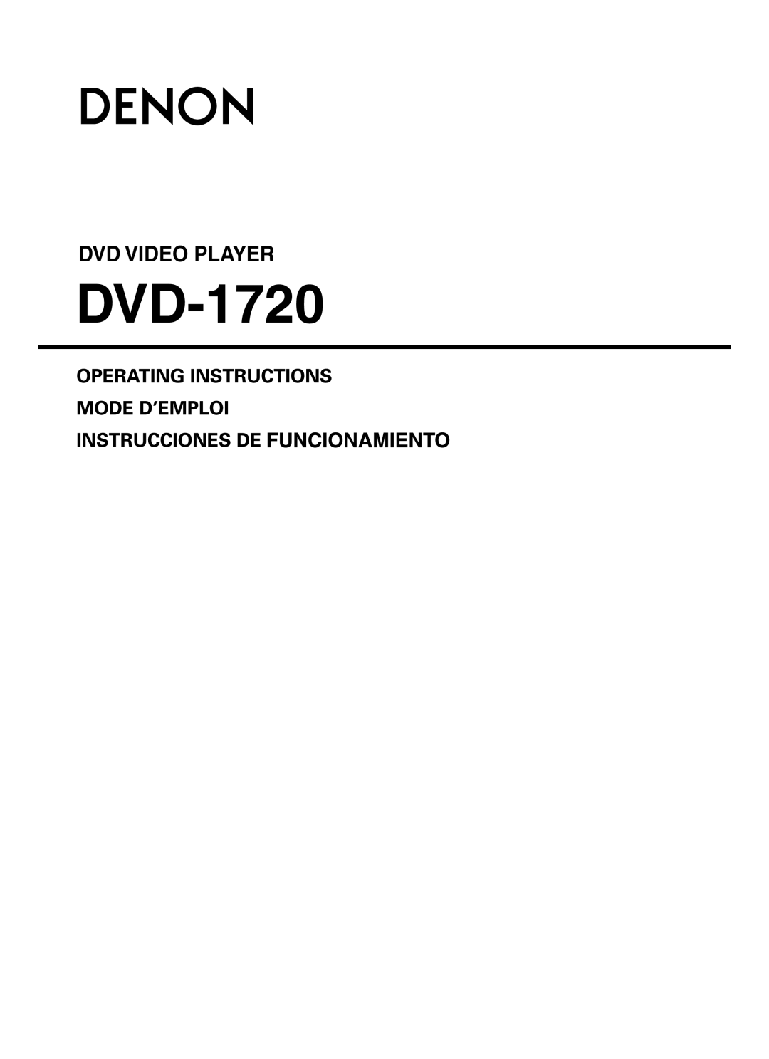 Denon DVD-1720 manual 