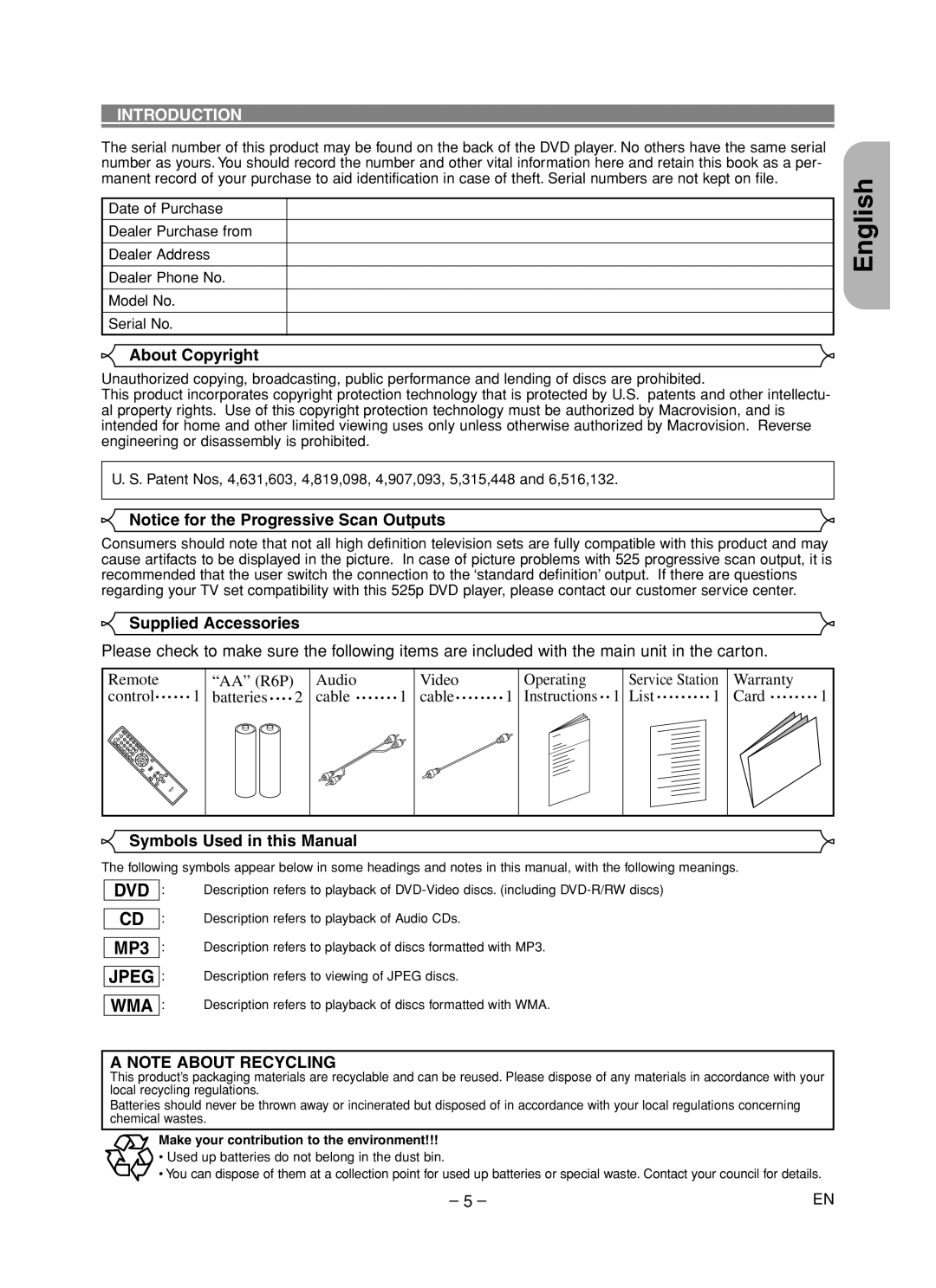 Denon DVD-1720 manual Dvd, Wma, Introduction 