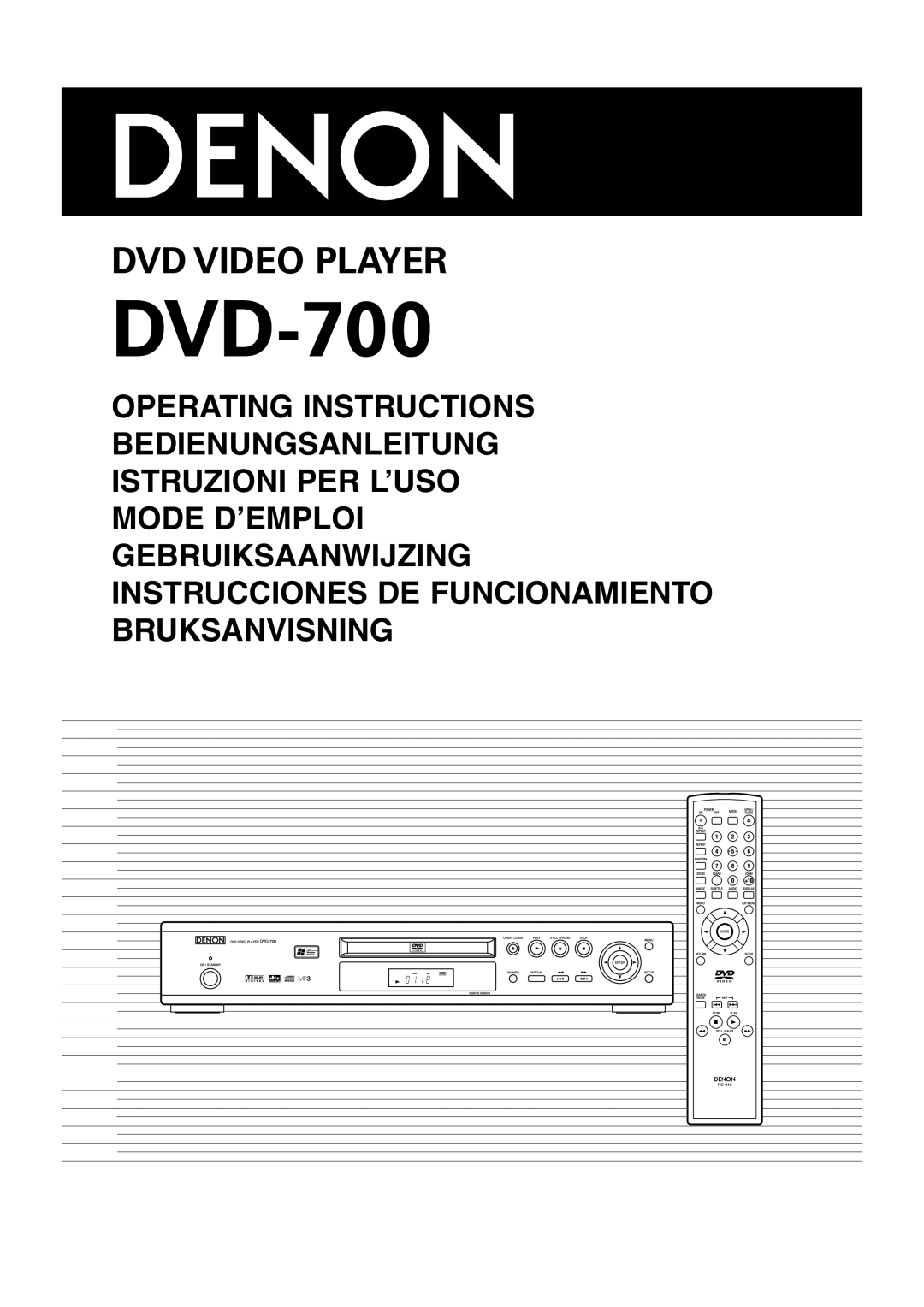 Denon DVD-700 manual 