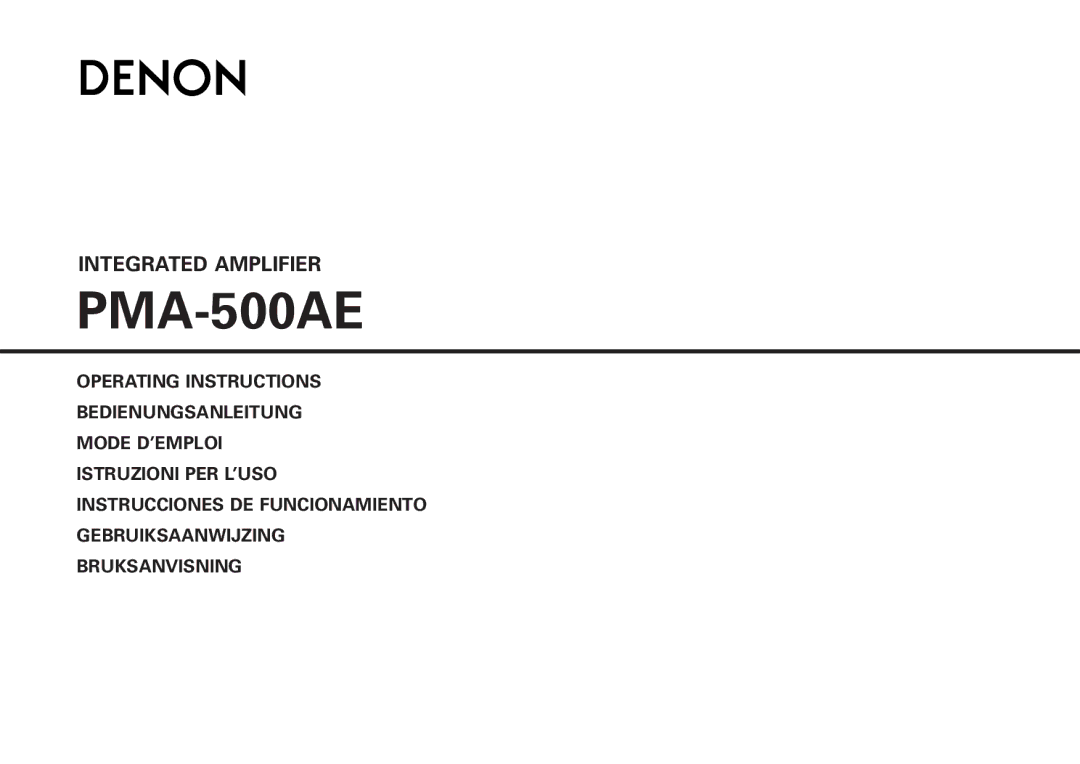 Denon PMA-500AE operating instructions 