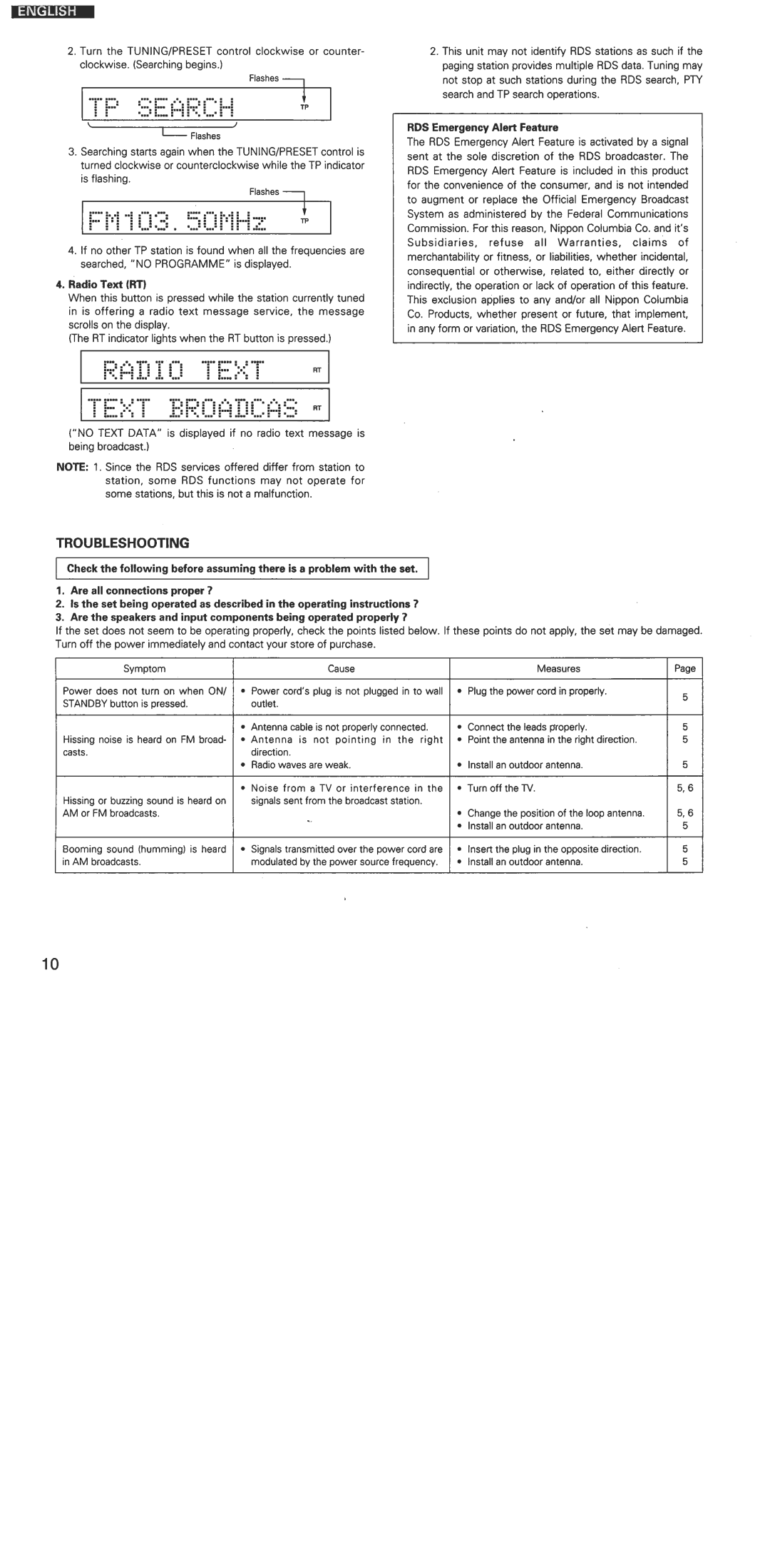 Denon TU-1500RD manual 