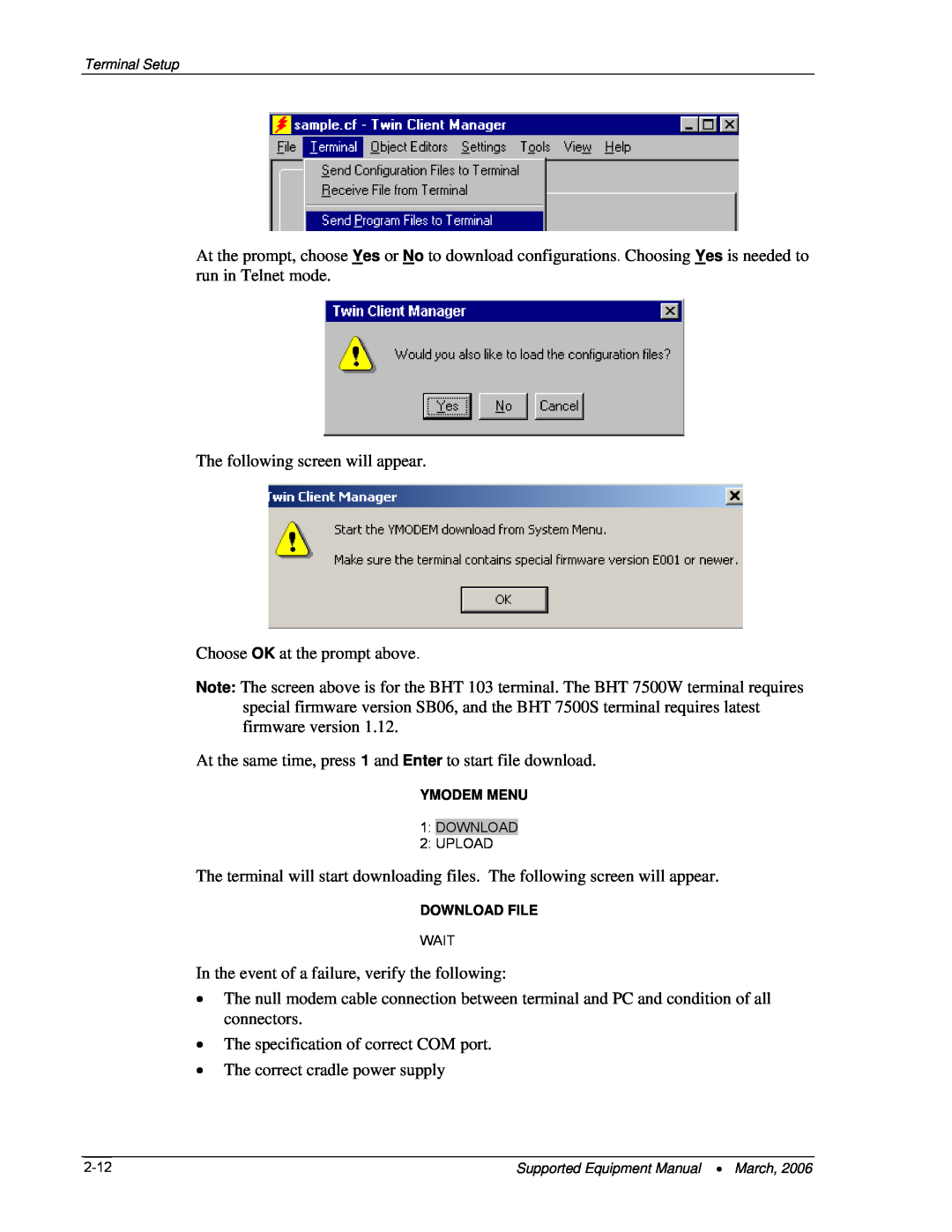 Denso BHT-7500, BHT-103 manual The following screen will appear Choose OK at the prompt above 