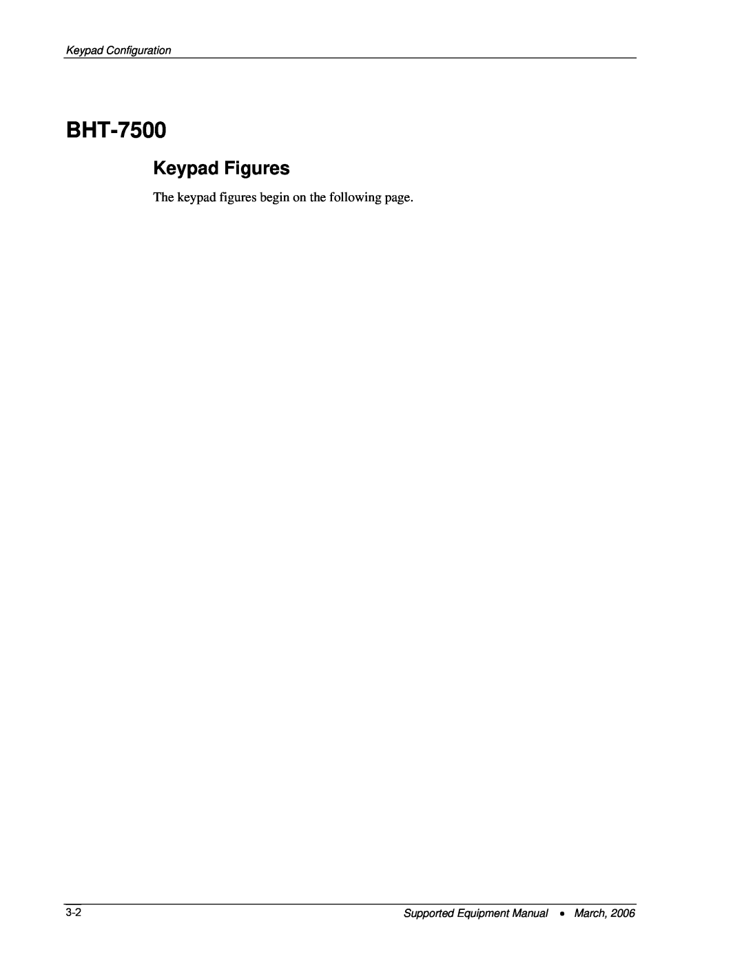 Denso BHT-7500, BHT-103 manual Keypad Figures, Keypad Configuration, Supported Equipment Manual March 