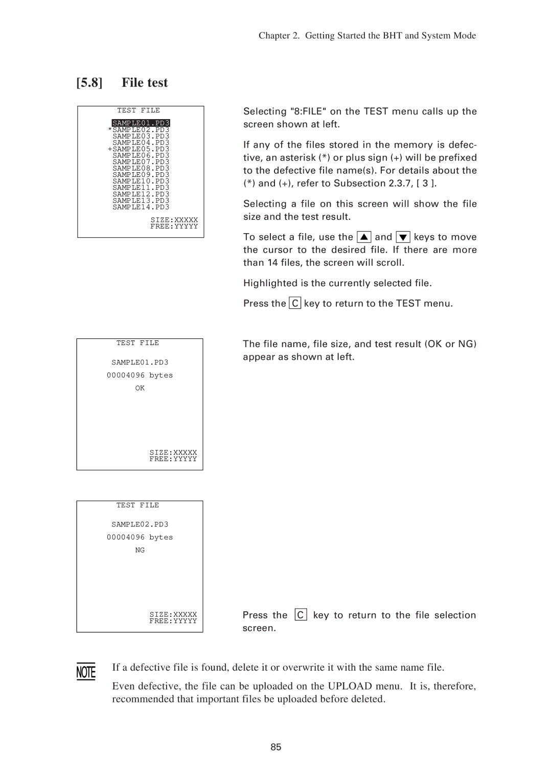 Denso BHT-7500W, BHT-7500S user manual File test 