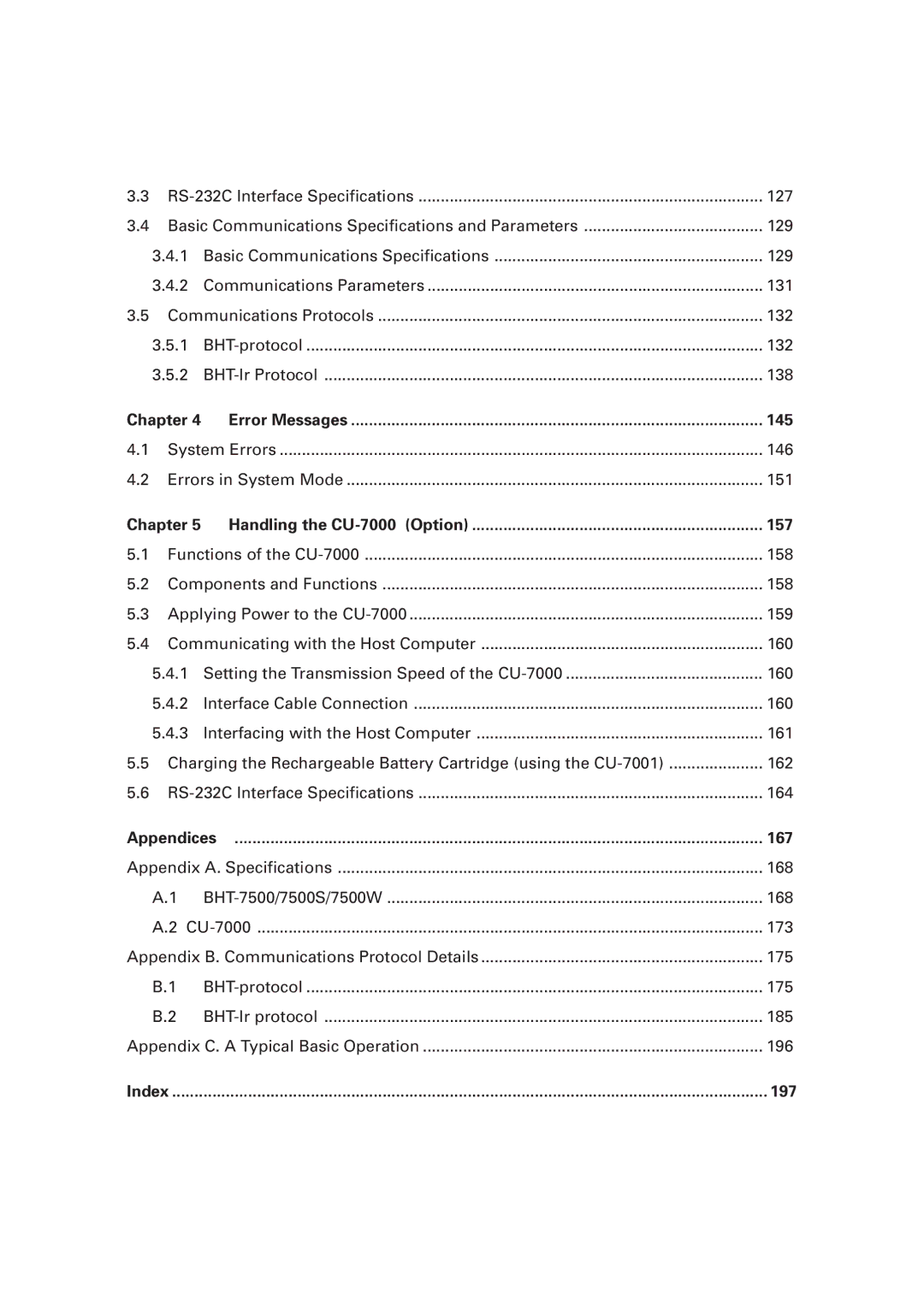 Denso BHT-7500W, BHT-7500S user manual Chapter Error Messages 145 