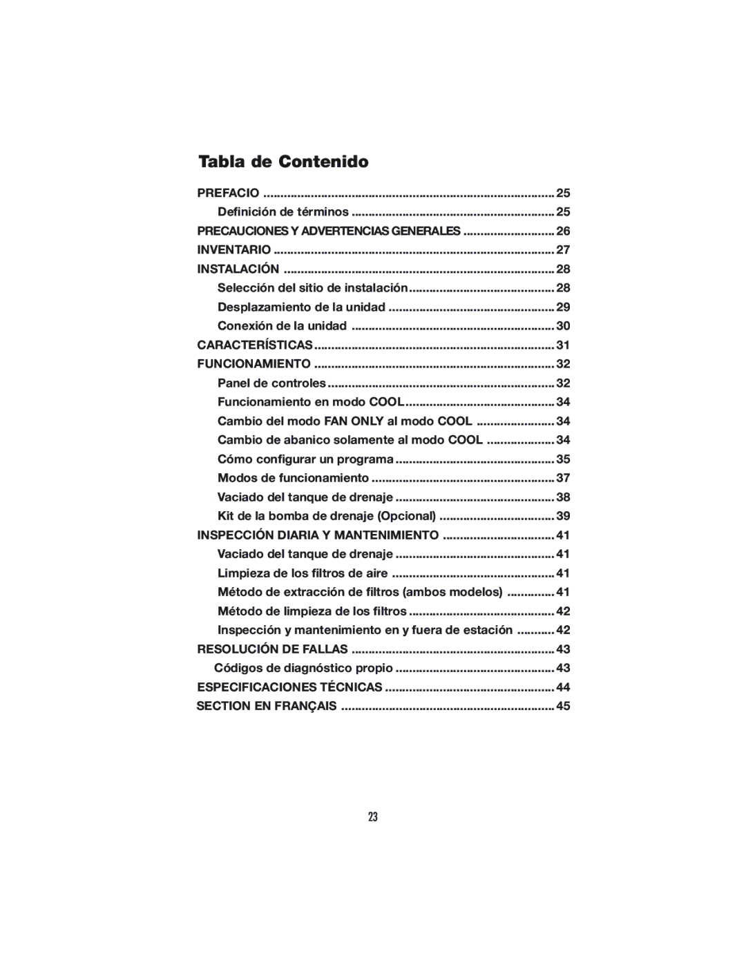 Denso OFFICE PRO 24, OFFICE PRO 12 Tabla de Contenido, Definición de términos, Inspección Diaria Y Mantenimiento 