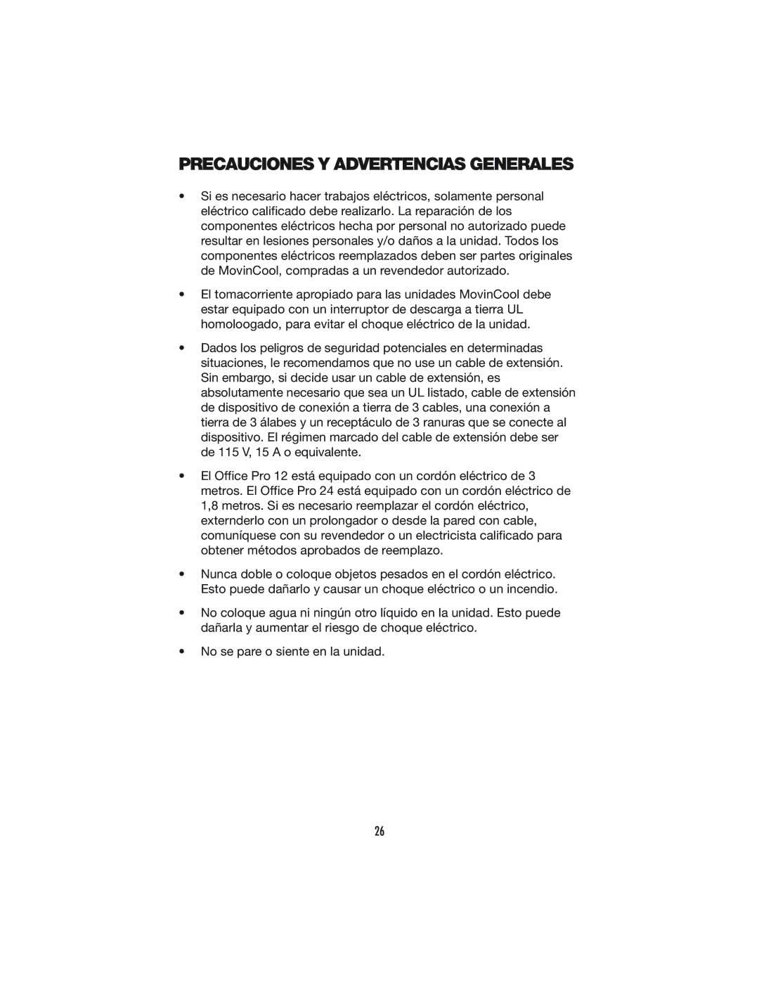 Denso OFFICE PRO 12, OFFICE PRO 24 operation manual Precauciones Y Advertencias Generales 