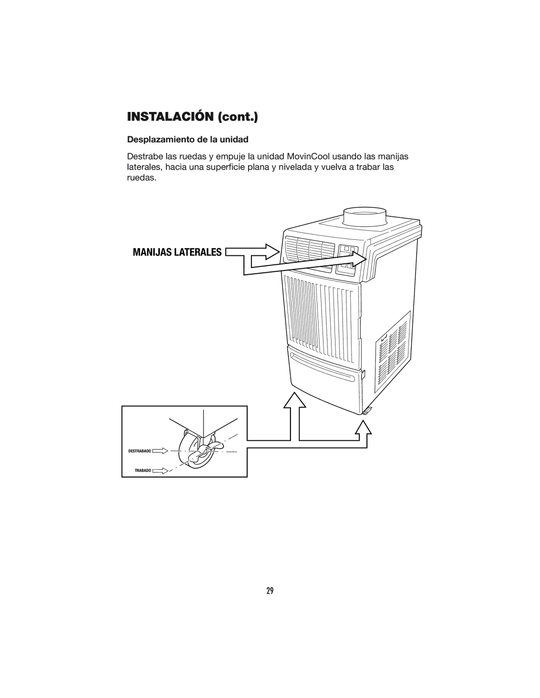 Denso OFFICE PRO 24, OFFICE PRO 12 operation manual Instalación, Desplazamiento de la unidad 