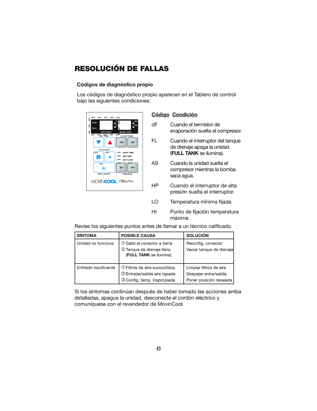 Denso OFFICE PRO 24, OFFICE PRO 12 operation manual Resolución DE Fallas, Código Condición 