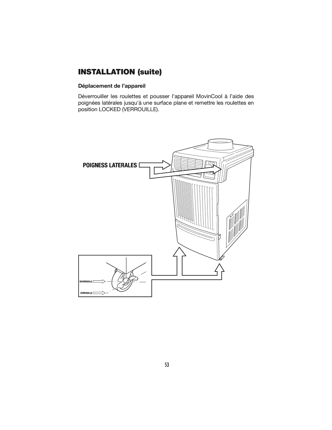 Denso OFFICE PRO 24, OFFICE PRO 12 operation manual Installation suite, Déplacement de l’appareil 