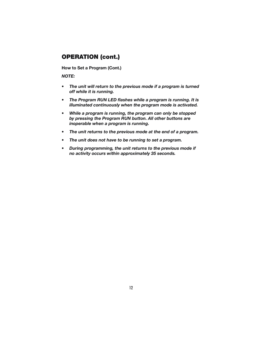 Denso OFFICE PRO 12, OFFICE PRO 24 operation manual How to Set a Program Cont, OPERATION cont 
