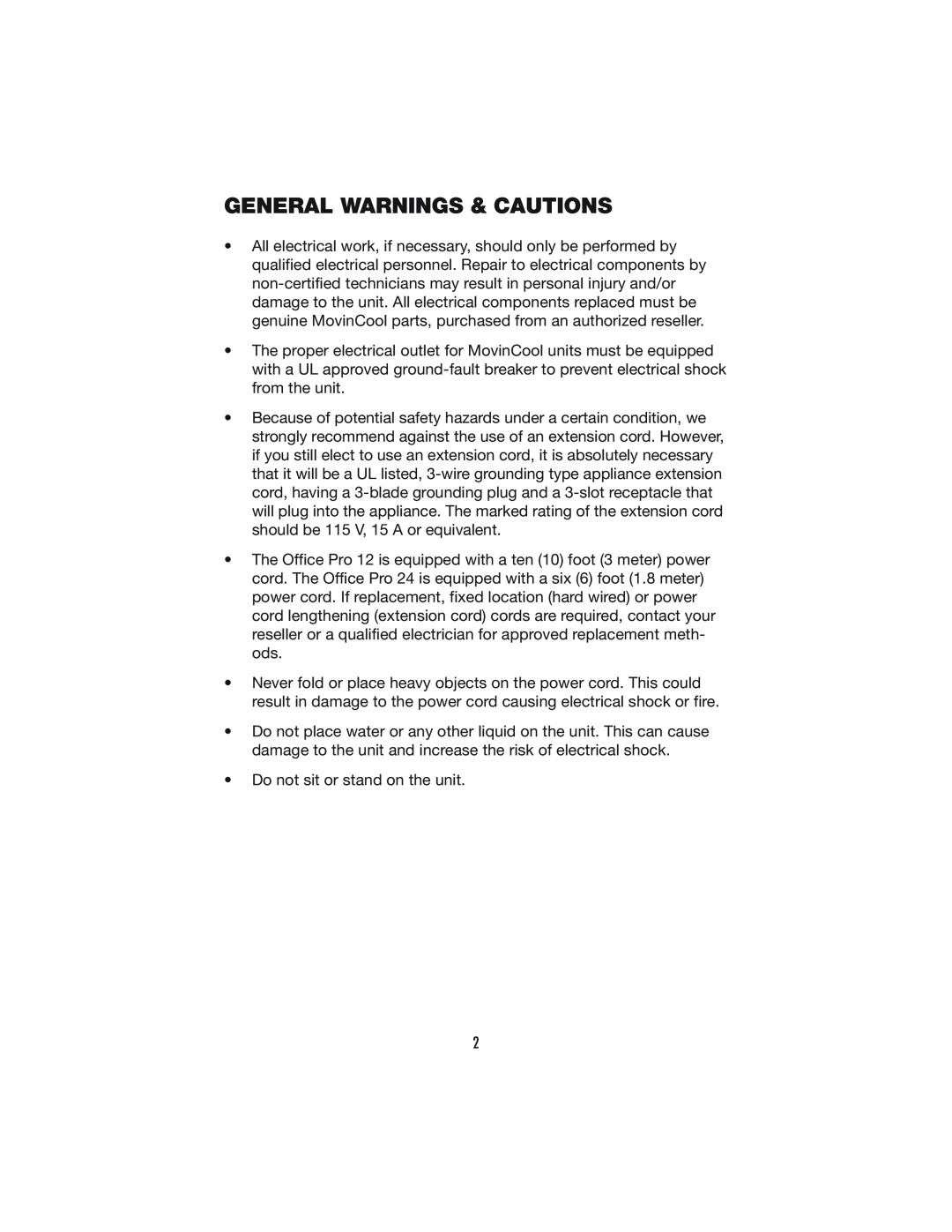 Denso OFFICE PRO 12, OFFICE PRO 24 operation manual General Warnings & Cautions 
