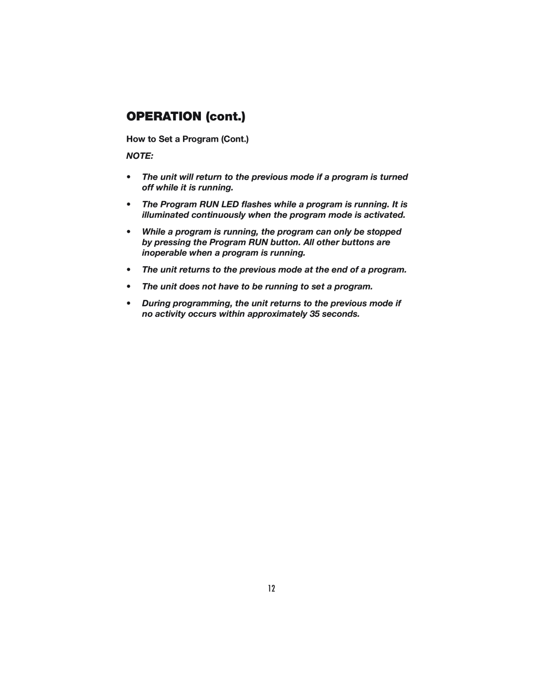Denso PRO 18 operation manual How to Set a Program Cont, OPERATION cont 