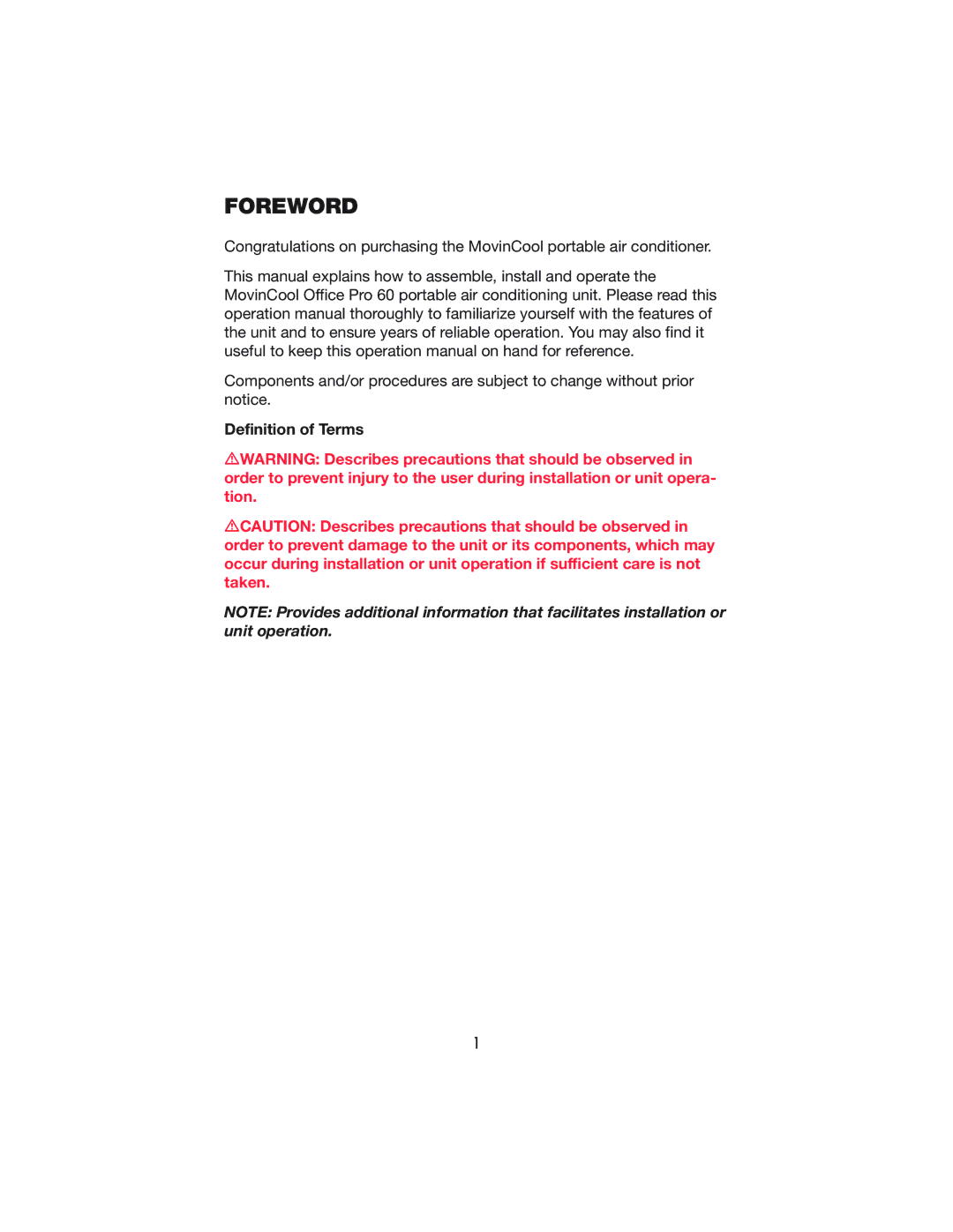 Denso PRO 60 operation manual Foreword, Definition of Terms 