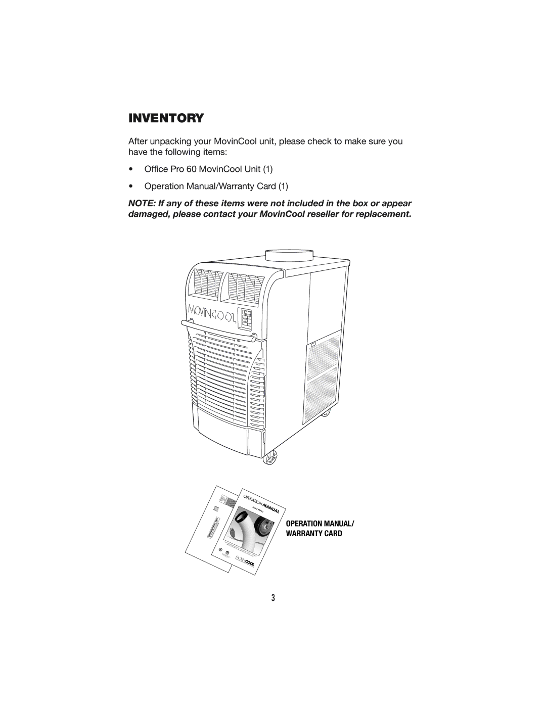 Denso PRO 60 operation manual Inventory 