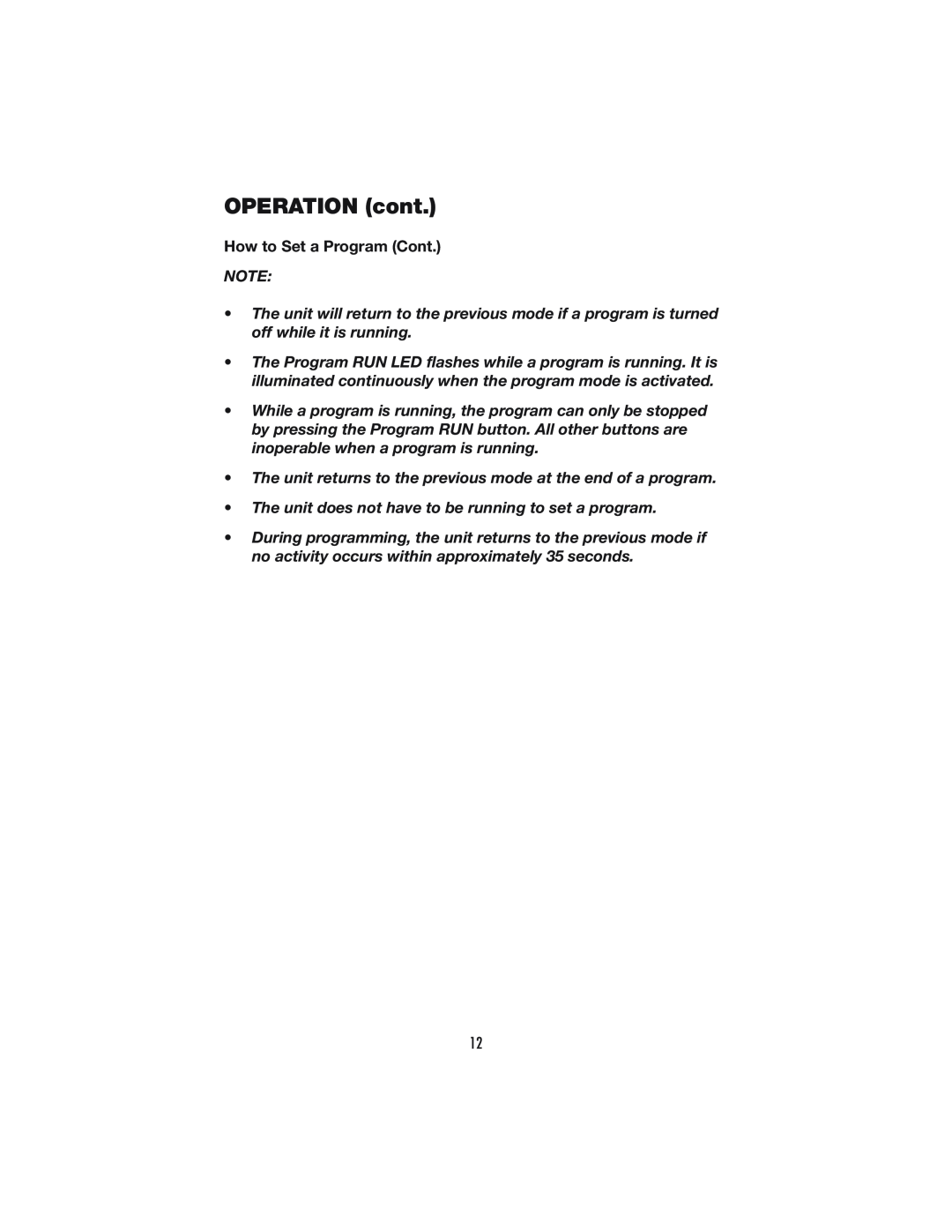 Denso PRO 60 operation manual How to Set a Program Cont, OPERATION cont 