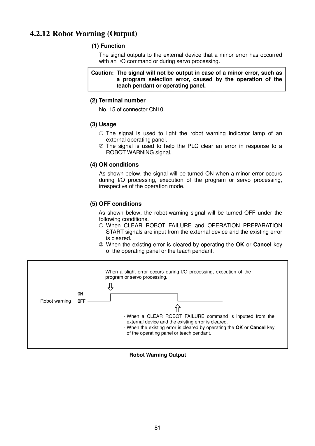 Denso RC5 manual Robot Warning Output 