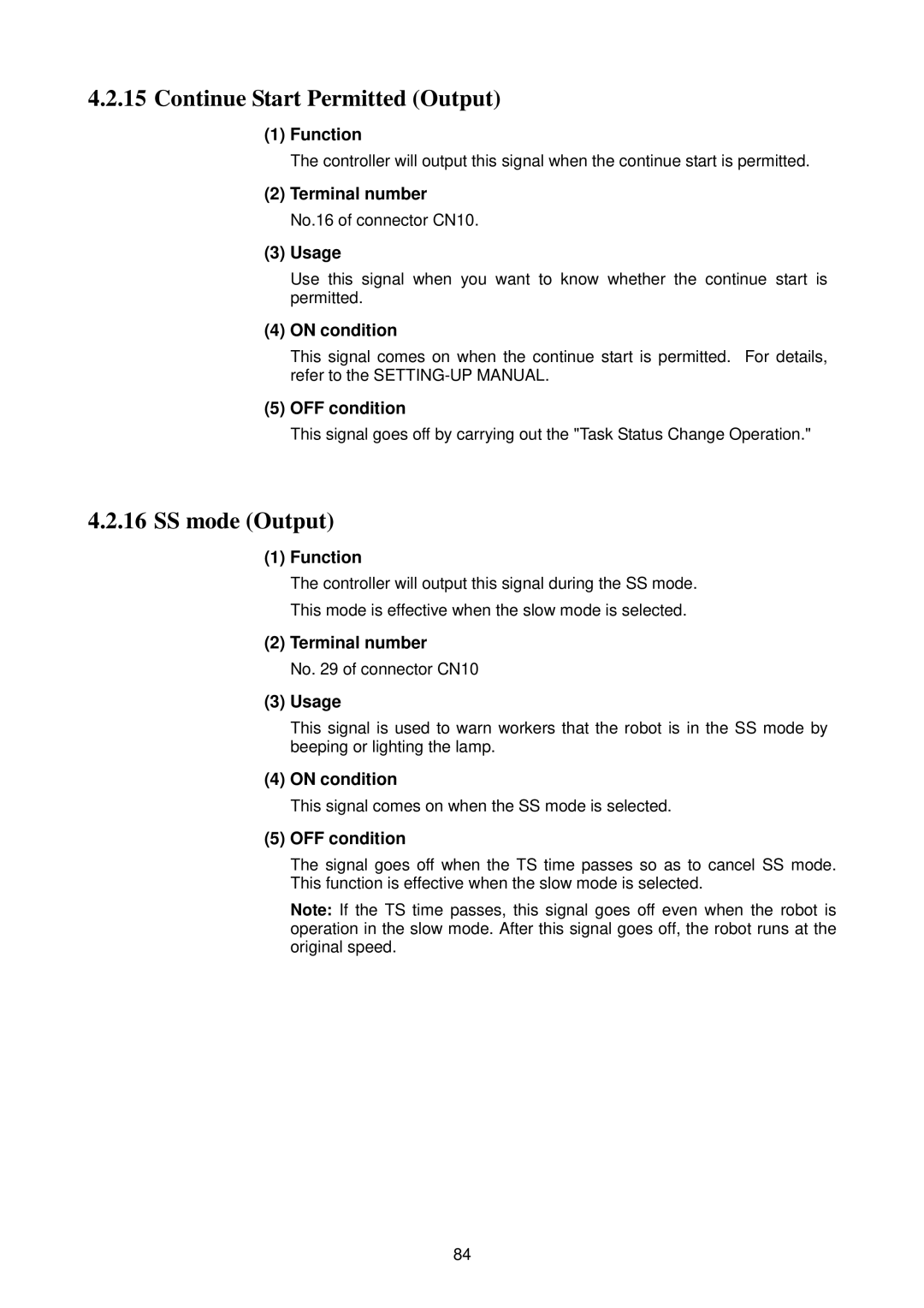 Denso RC5 manual Continue Start Permitted Output 