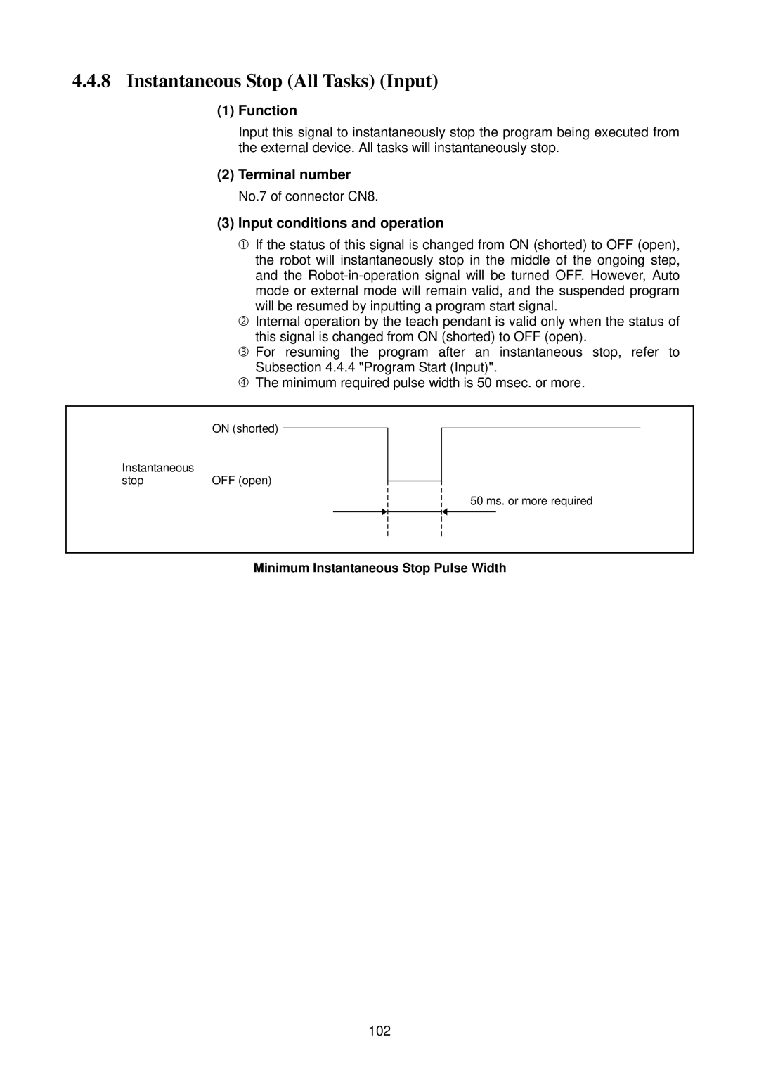 Denso RC5 manual Instantaneous Stop All Tasks Input, 102 