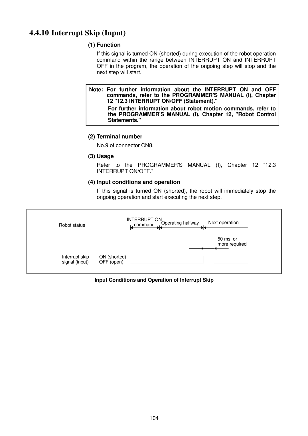 Denso RC5 manual Refer to the Programmers Manual I, 104 