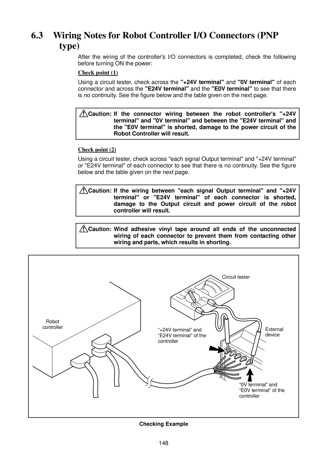 Denso RC5 manual Wiring Notes for Robot Controller I/O Connectors PNP Type, 148 